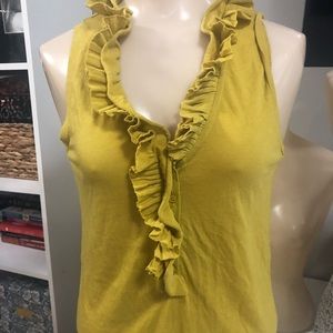 Cotton ruffle neck tank top